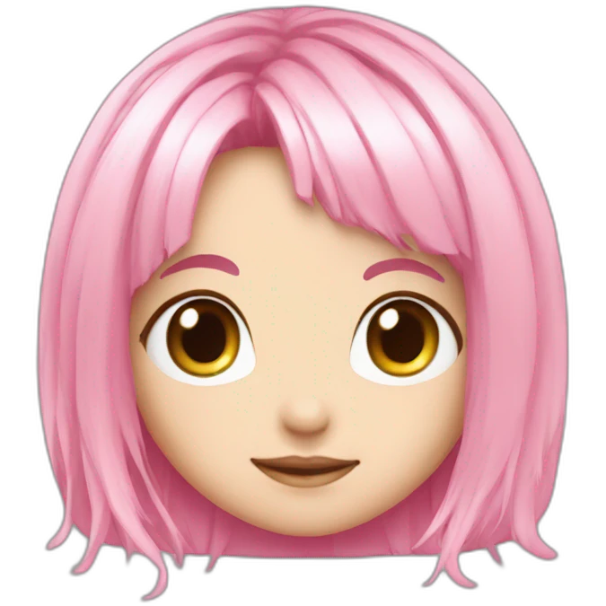 cute-bot-pink-hair-anime emoji