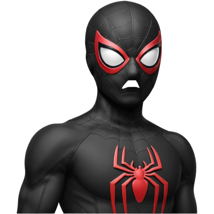 Full Black colored suit spider man emoji