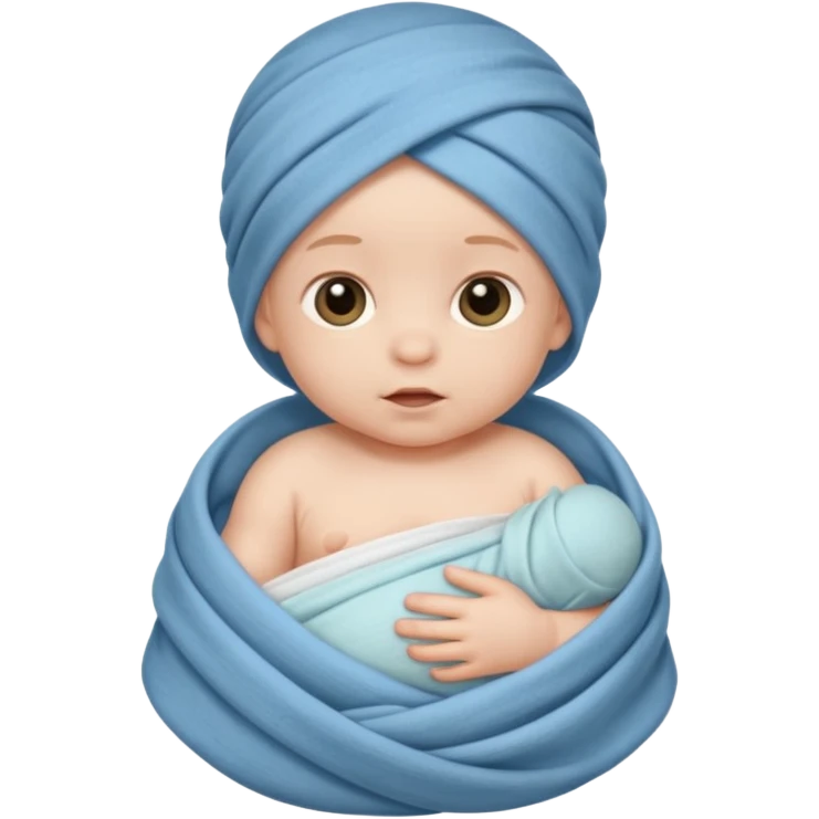 baby im Tuch eingewickelt. neugeborenes. emoji