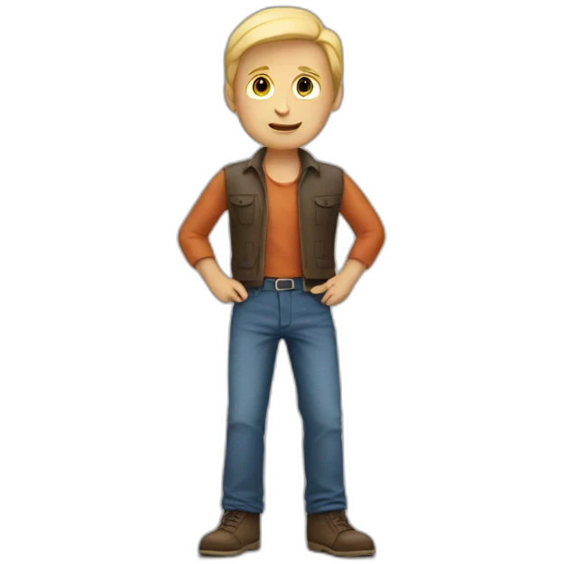 habib a blond short man with big square legs and tiny arms emoji