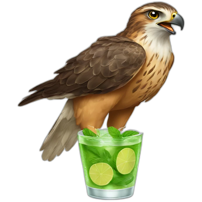 hawk with mojito emoji