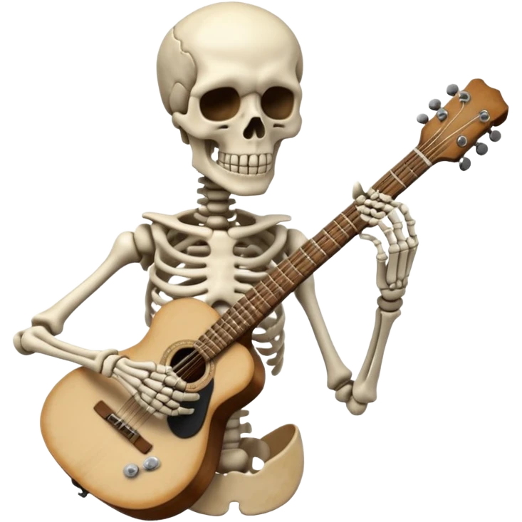 Skeleton guitar emoji
