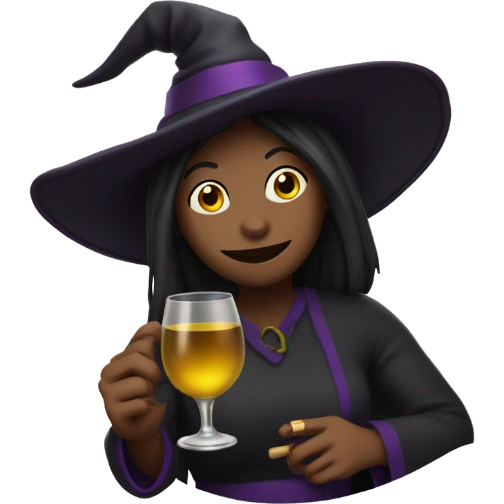 Witch with cup of wine emoji