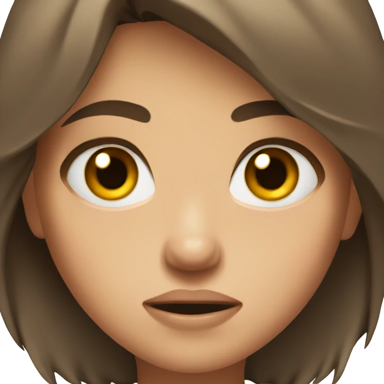 Angry girl whit brown hair and brown eyes  emoji
