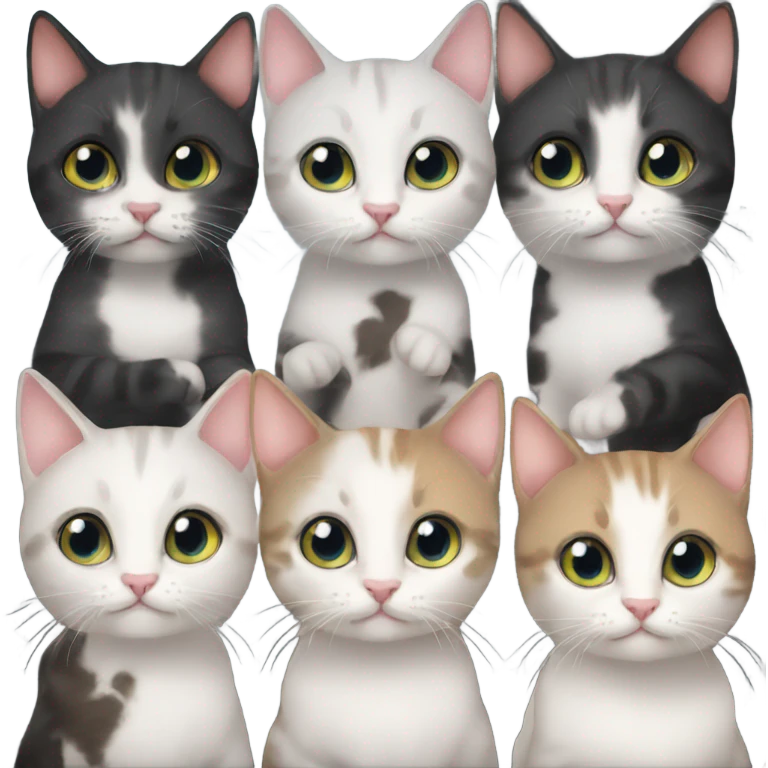 4 kitties  emoji