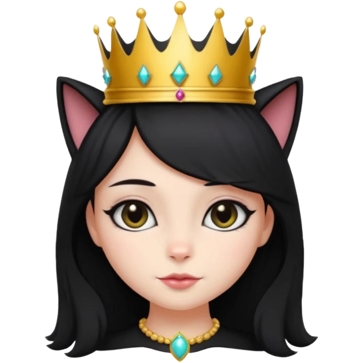 queen black cat girl emoji