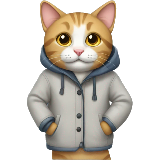 Cat wearing a coat emoji