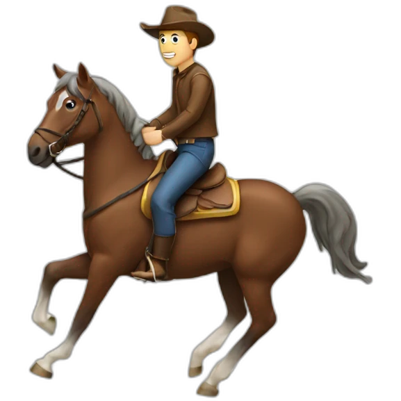 Men riding horse emoji