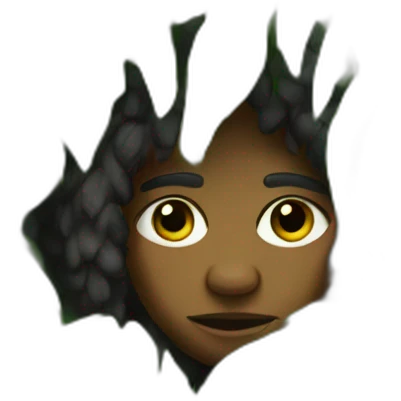 Aborigine hiding in the green bushes emoji