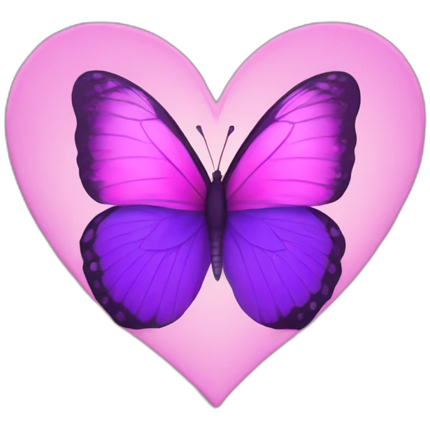 heart pink purple butterfly emoji