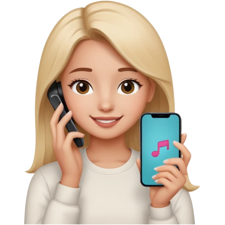 Girl thinking with tiktok emoji