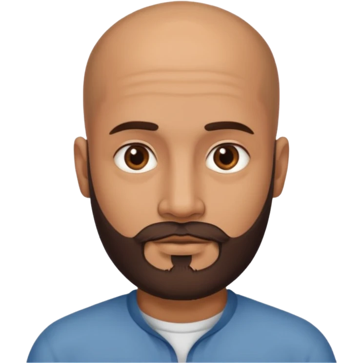 Slim Indian with waiste no top and beard and bald emoji
