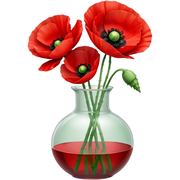 poppy flowers in a clear vase emoji