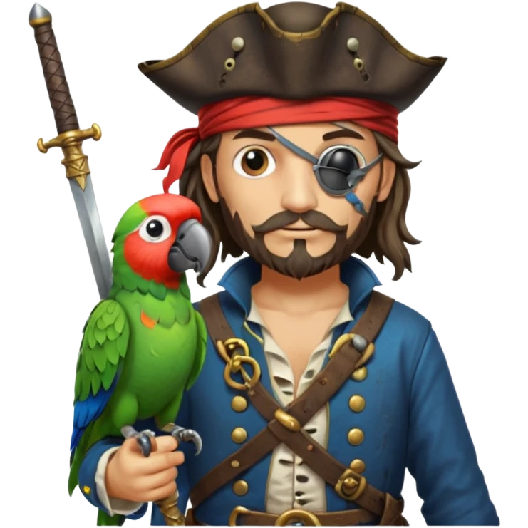 pirate and parrot emoji