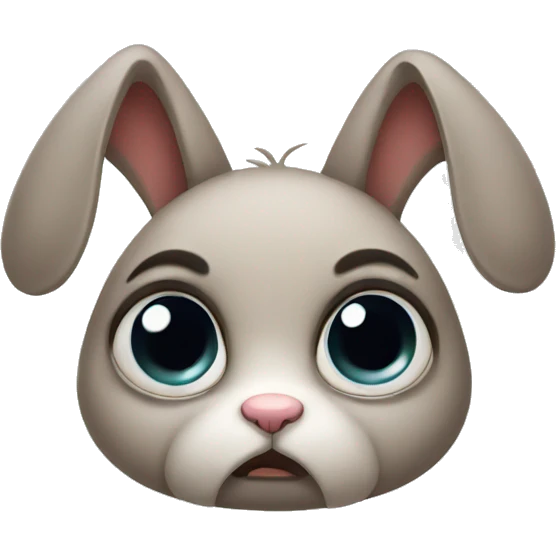 Sad rabbit big eyes emoji