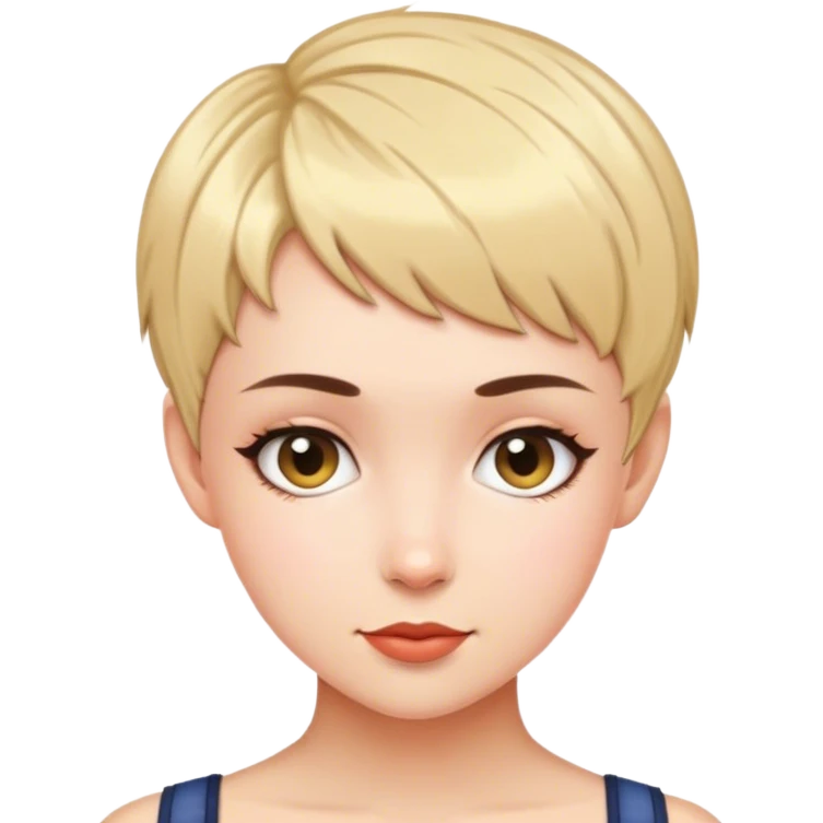 pixie cut hair girl emoji