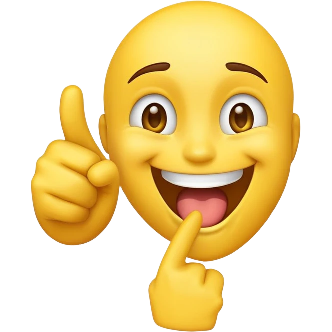 A normal laugh emoji with a finger pointing at me emoji