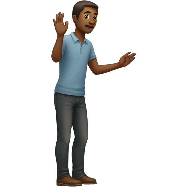 man standing with hand out emoji