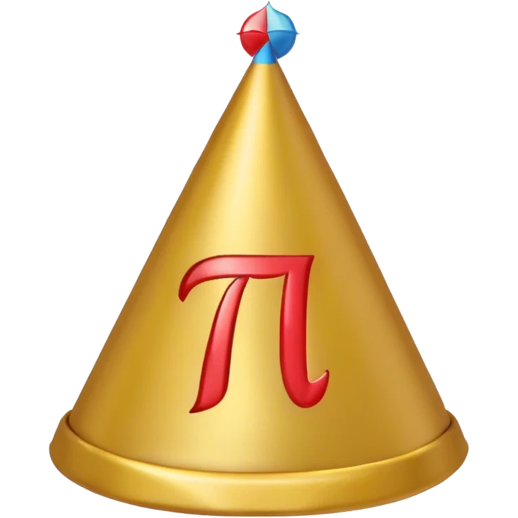 A mathematical Pi number that is celebrating a birthday emoji