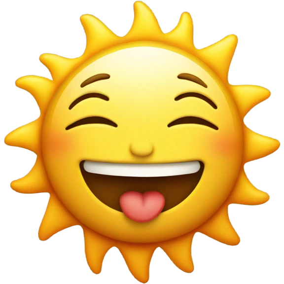 Sun making a kissy face emoji