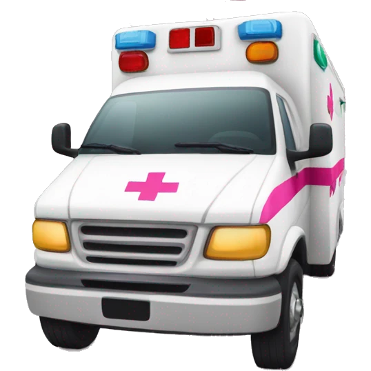 Ambulance with a pink bow emoji