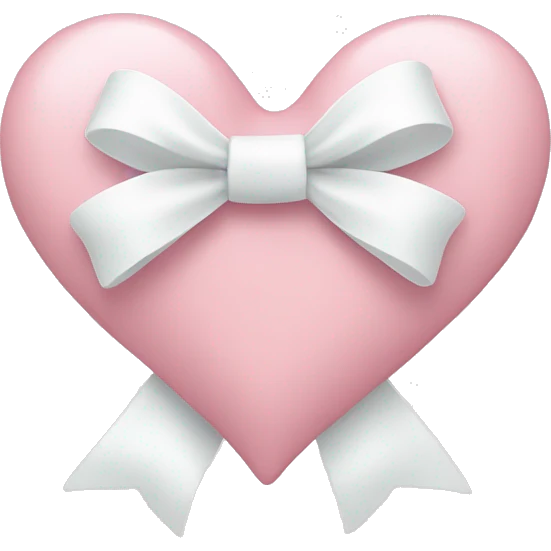 Pastel pink heart with white bow emoji