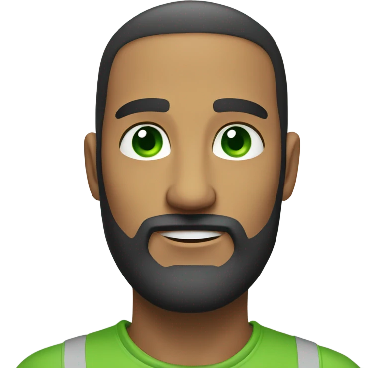 handsome optimist man and beard green eyes emoji