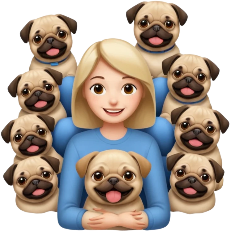 Good morning with pugs emoji