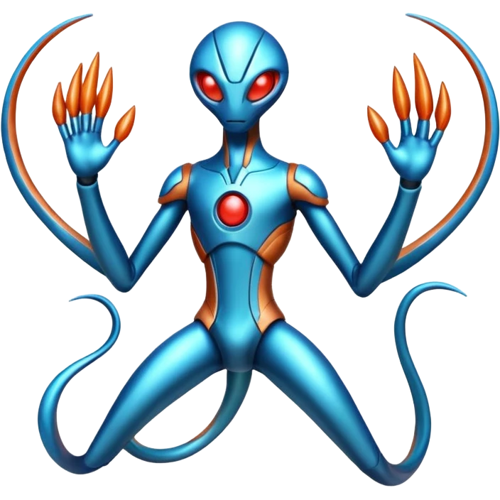 Metallic Incandescent Handsome Deoxys-Stitch-hybrid  (full body) emoji