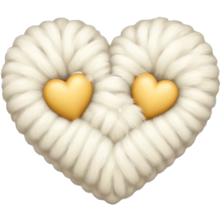 white fur heart, large clumps of wool emoji