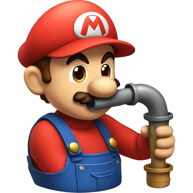 mario plumbing a pipe emoji