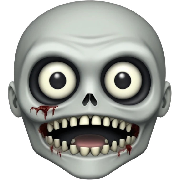 Super idol as hostile SCP-096 zombie with very small almost camouflaged pupils facing down and the upper face is grayish white and whitish gray while the lower jaw and rest of the body including hand is grayish black emoji