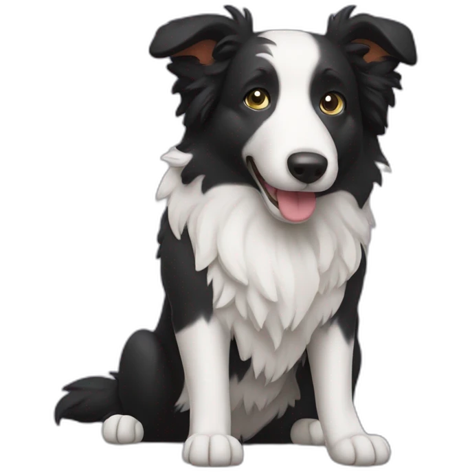 Border Collie playing flute emoji
