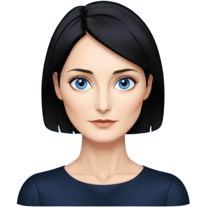 Carrie-Anne Moss with blue eyes emoji