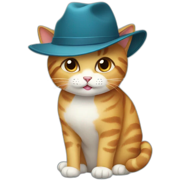A cat in a cute hat emoji