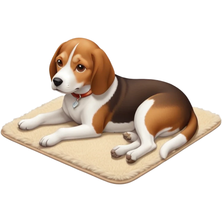 Beagle dog resting room isometric emoji