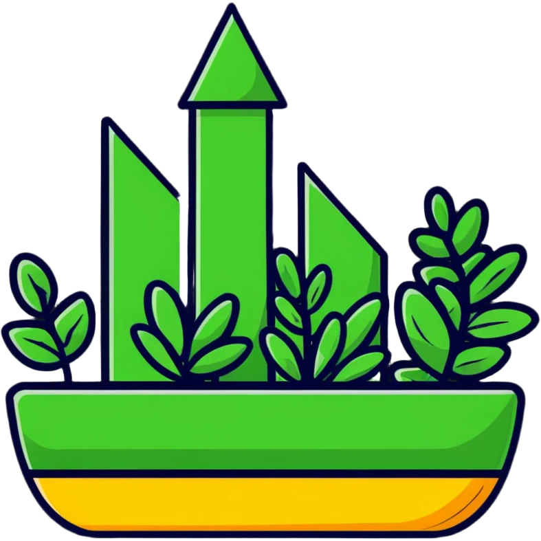 downward arrow surrounded by plants emoji