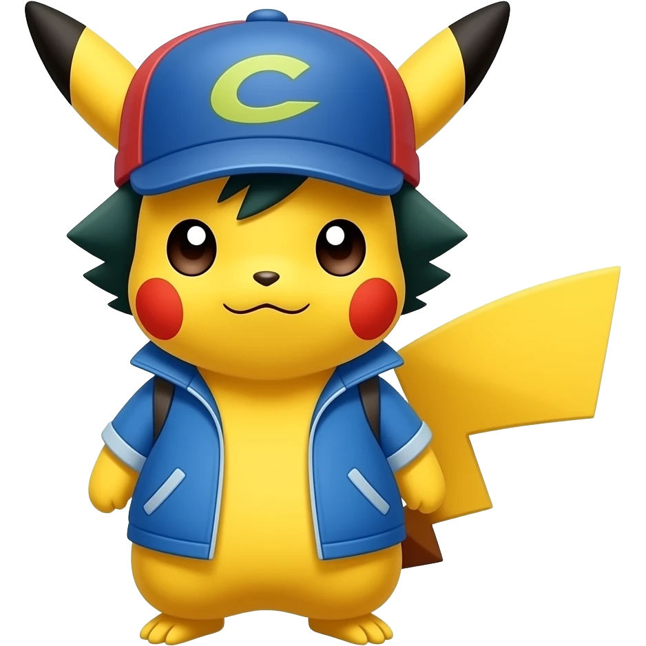 A Pikachu Wearing Ash Ketchum's Hat emoji