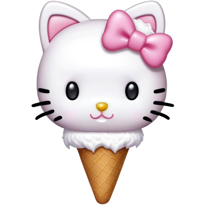 Hello kitty with an ice cream emoji