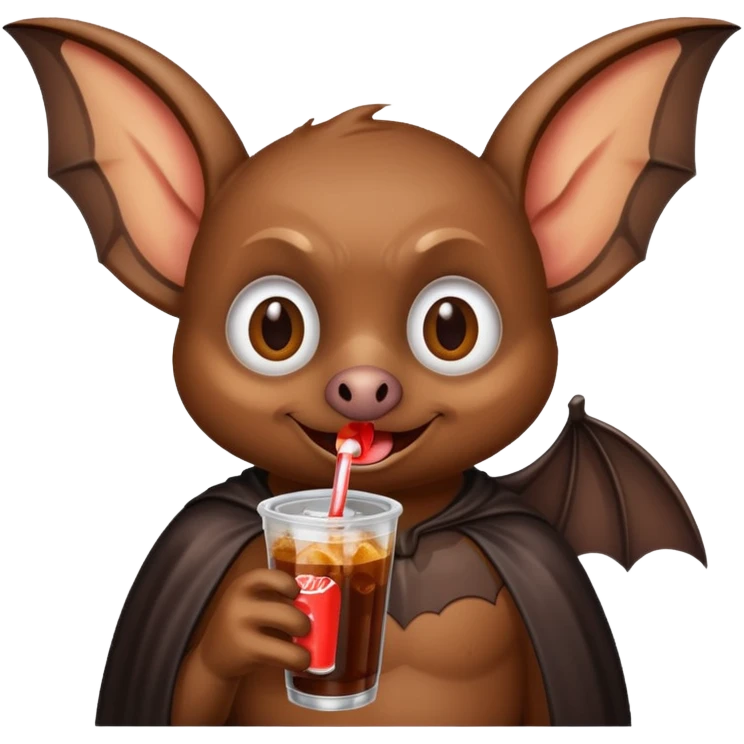 bat drinkig soda emoji