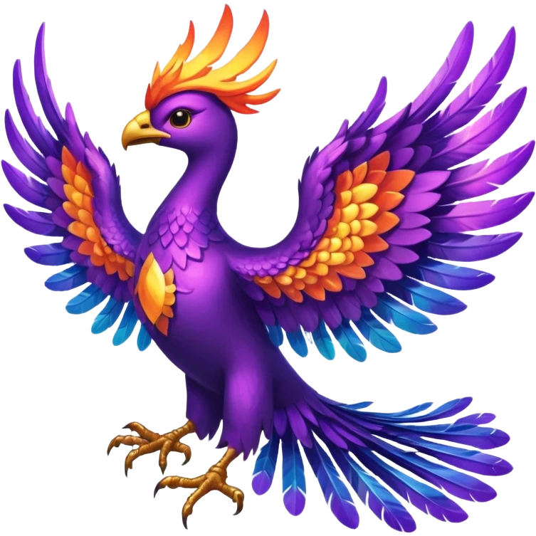 a purple pheonix with wings spread out emoji