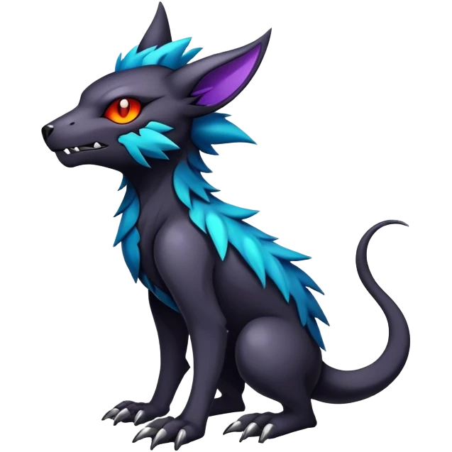 cool edgy colorful dark fantasy animal hybrid Fakemon full body emoji