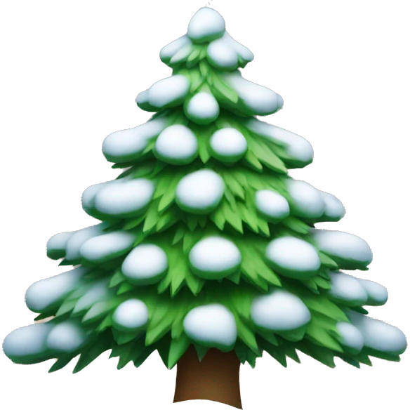 christmas tree with snow emoji