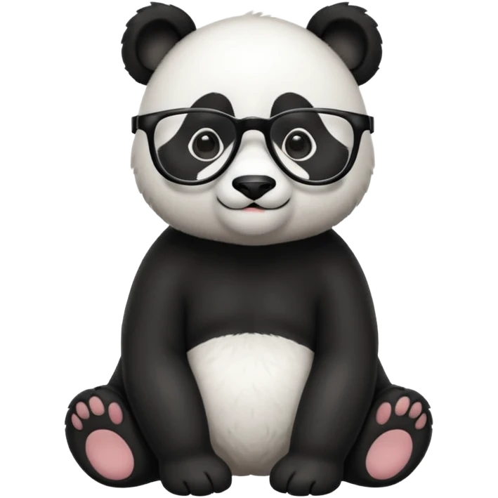panda with glasses full body emoji