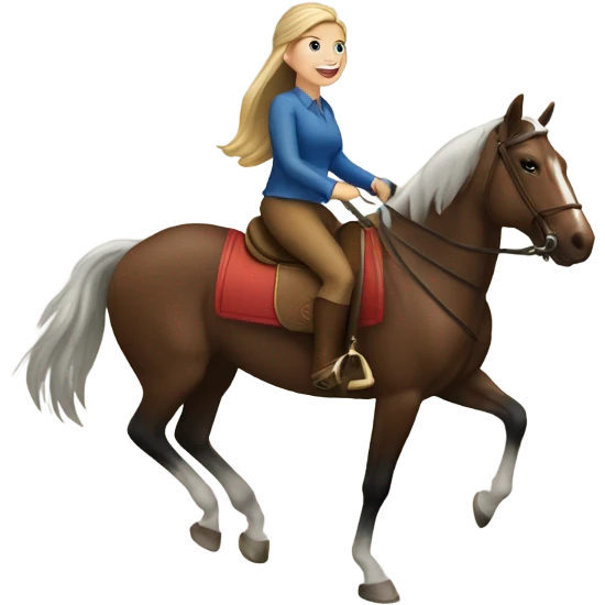 Caucasian women riding horses emoji