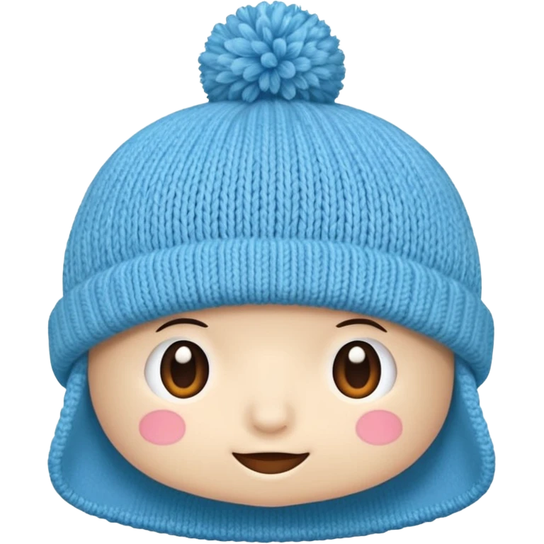 Hat with pompom light Blue emoji