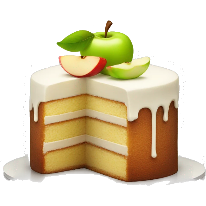 cake with apple emoji