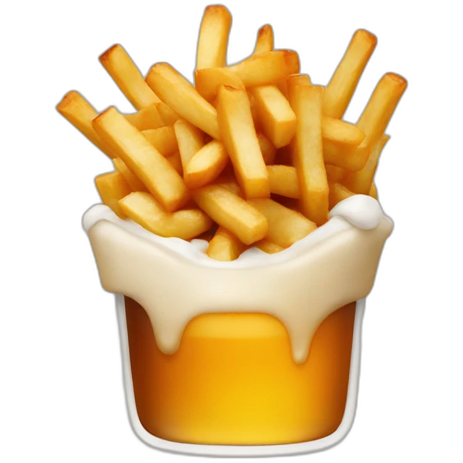 Poutine with beer emoji