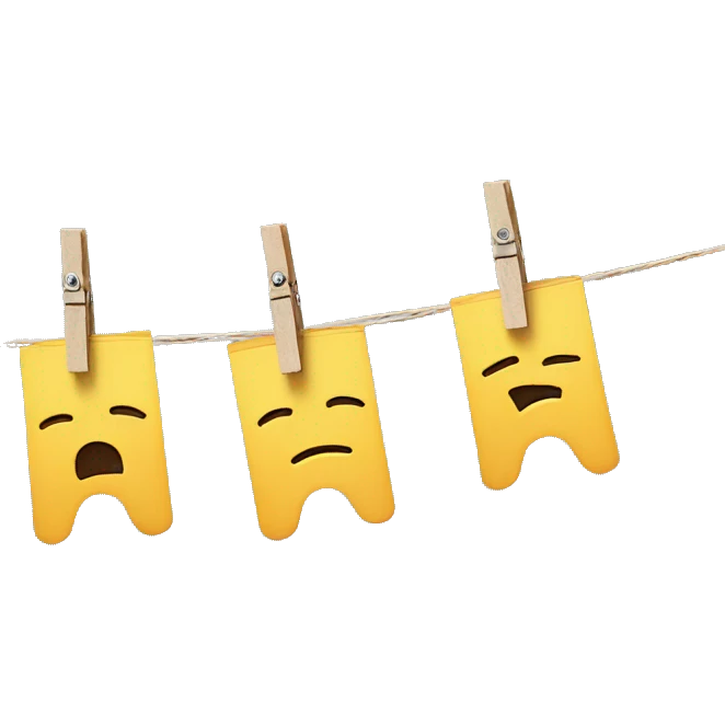 ears are hung on clothespins emoji