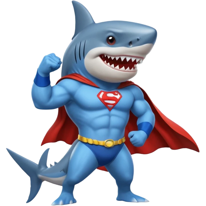 superhero shark in a tank emoji